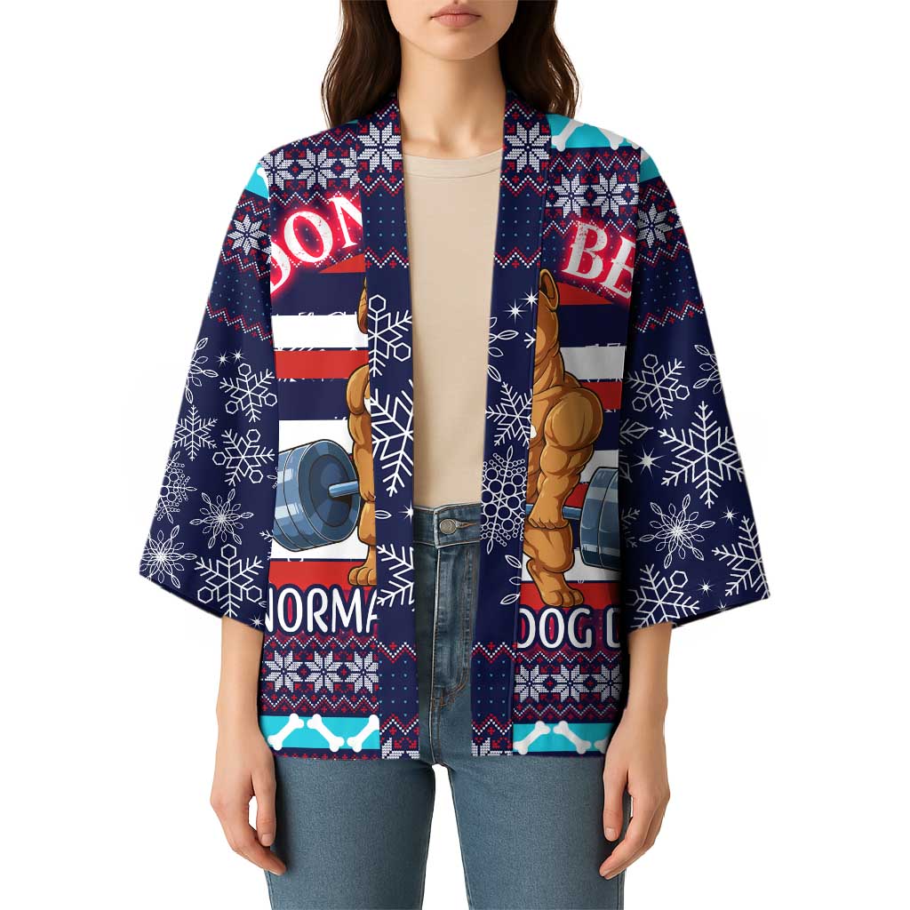 Don't Be A Normal Dog Dad Christmas Kimono Funny Xmas Holiday Patterns - Wonder Print Shop