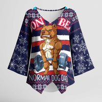Don't Be A Normal Dog Dad Christmas Kimono Sleeve Blouse Funny Xmas Holiday Patterns - Wonder Print Shop
