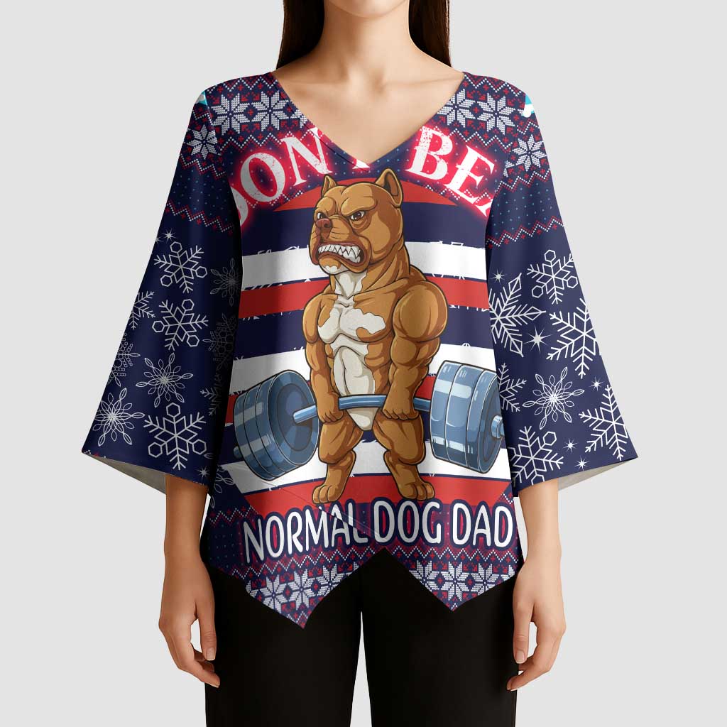 Don't Be A Normal Dog Dad Christmas Kimono Sleeve Blouse Funny Xmas Holiday Patterns - Wonder Print Shop