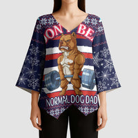 Don't Be A Normal Dog Dad Christmas Kimono Sleeve Blouse Funny Xmas Holiday Patterns - Wonder Print Shop