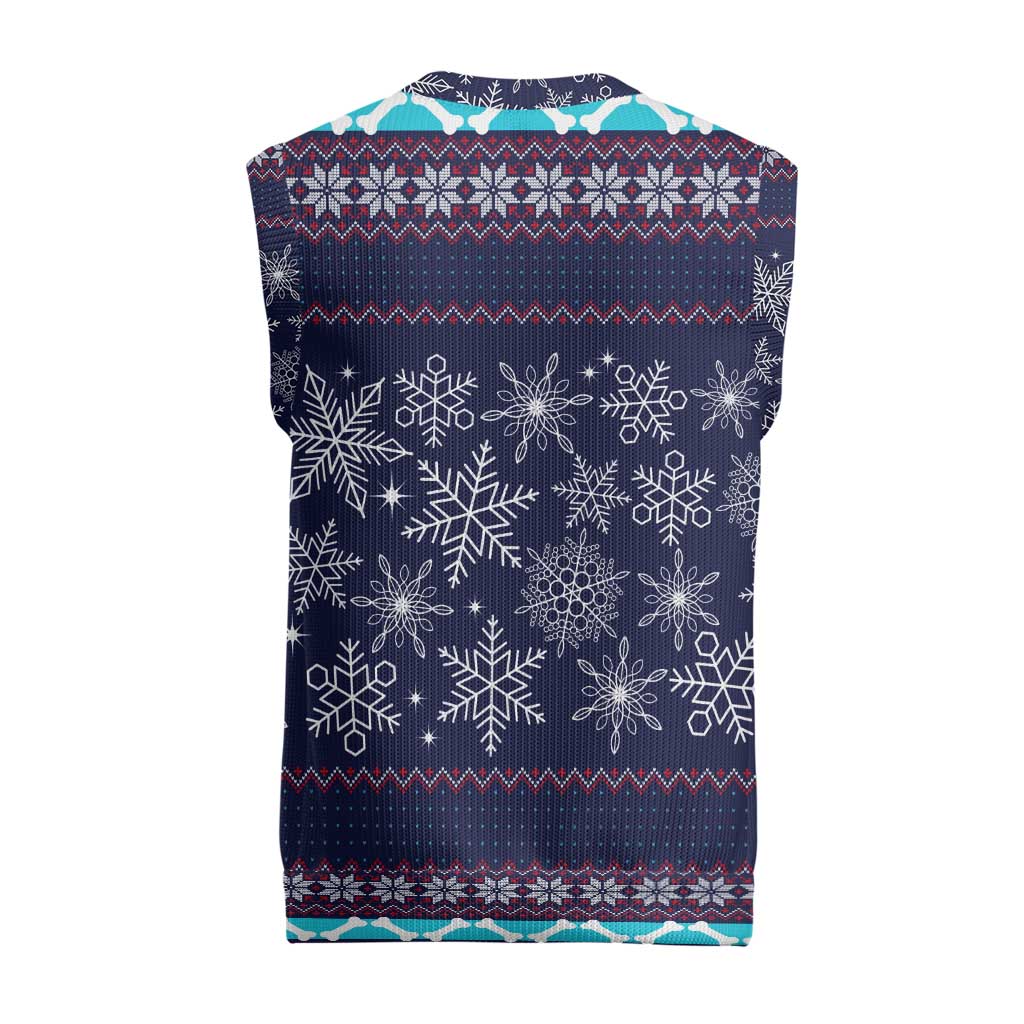 Don't Be A Normal Dog Dad Christmas Knitted V-Neck Vest Funny Xmas Holiday Patterns - Wonder Print Shop