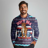 Don't Be A Normal Dog Dad Christmas Long Sleeve Polo Shirt Funny Xmas Holiday Patterns - Wonder Print Shop