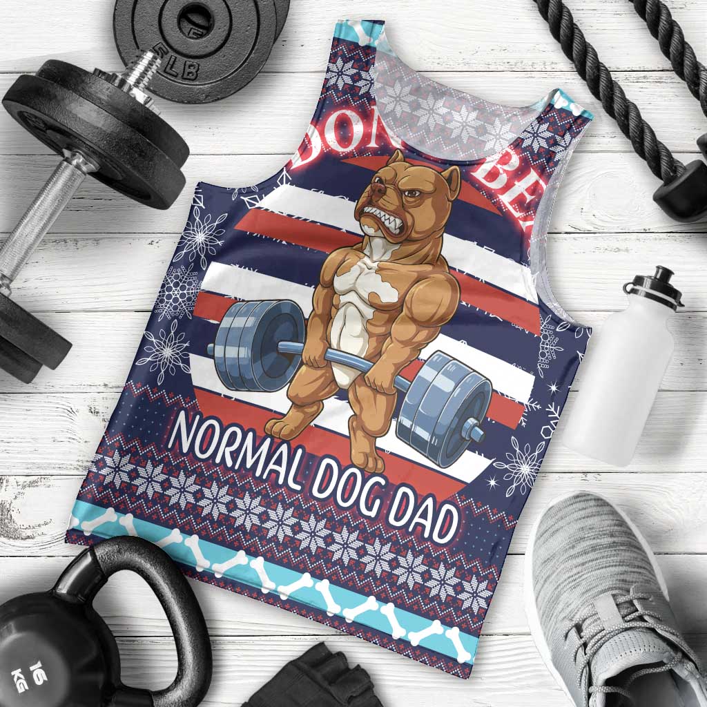 Don't Be A Normal Dog Dad Christmas Men Tank Top Funny Xmas Holiday Patterns - Wonder Print Shop