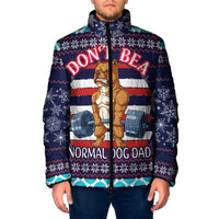 Don't Be A Normal Dog Dad Christmas Padded Jacket Funny Xmas Holiday Patterns - Wonder Print Shop