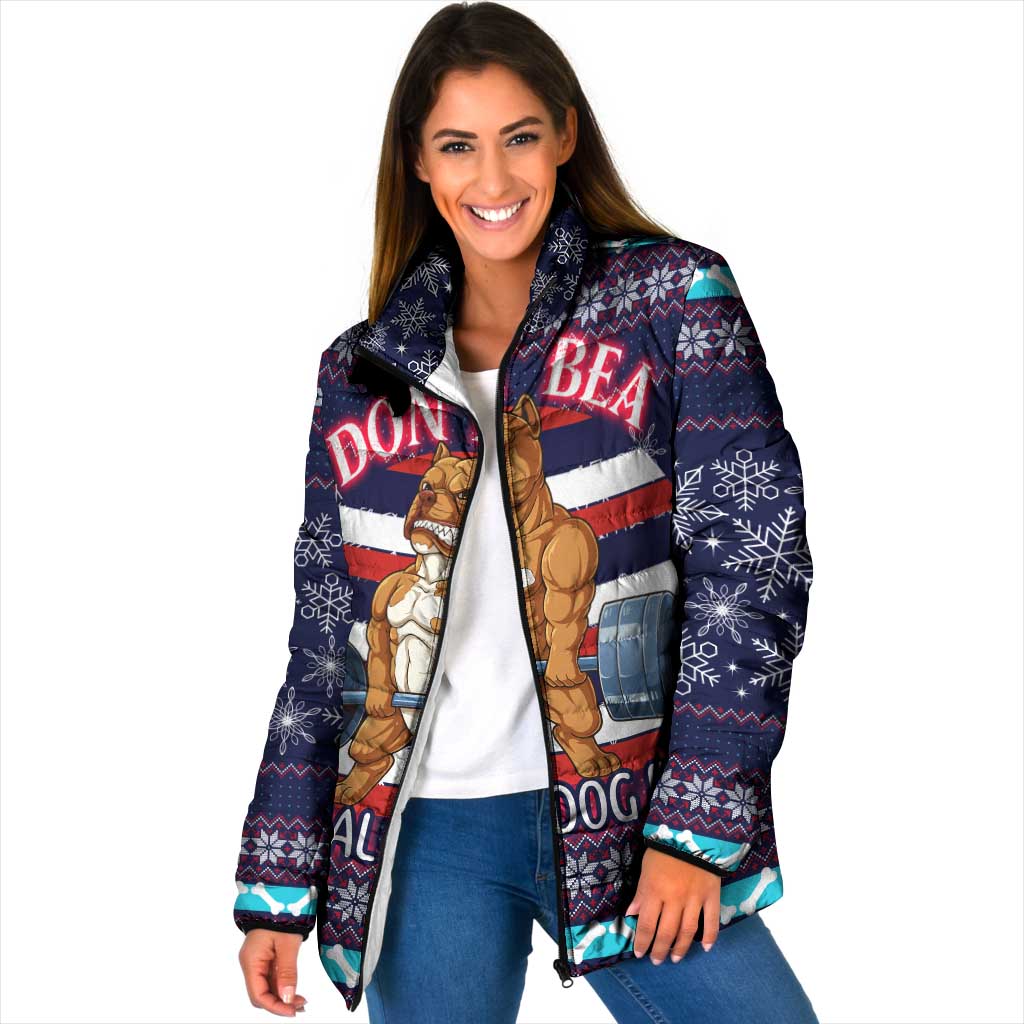 Don't Be A Normal Dog Dad Christmas Padded Jacket Funny Xmas Holiday Patterns - Wonder Print Shop