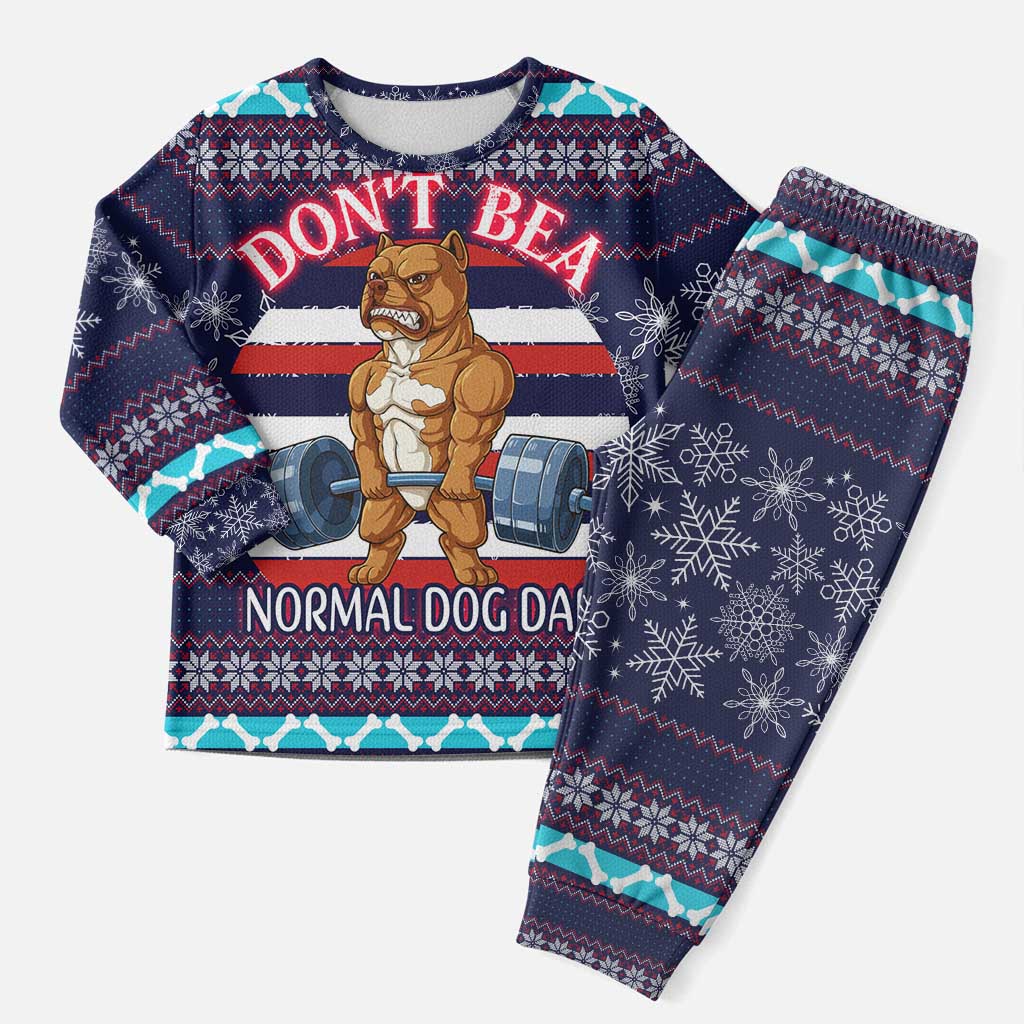 Don't Be A Normal Dog Dad Christmas Pajama Set Funny Xmas Holiday Patterns - Wonder Print Shop