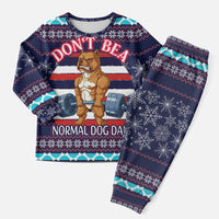 Don't Be A Normal Dog Dad Christmas Pajama Set Funny Xmas Holiday Patterns - Wonder Print Shop