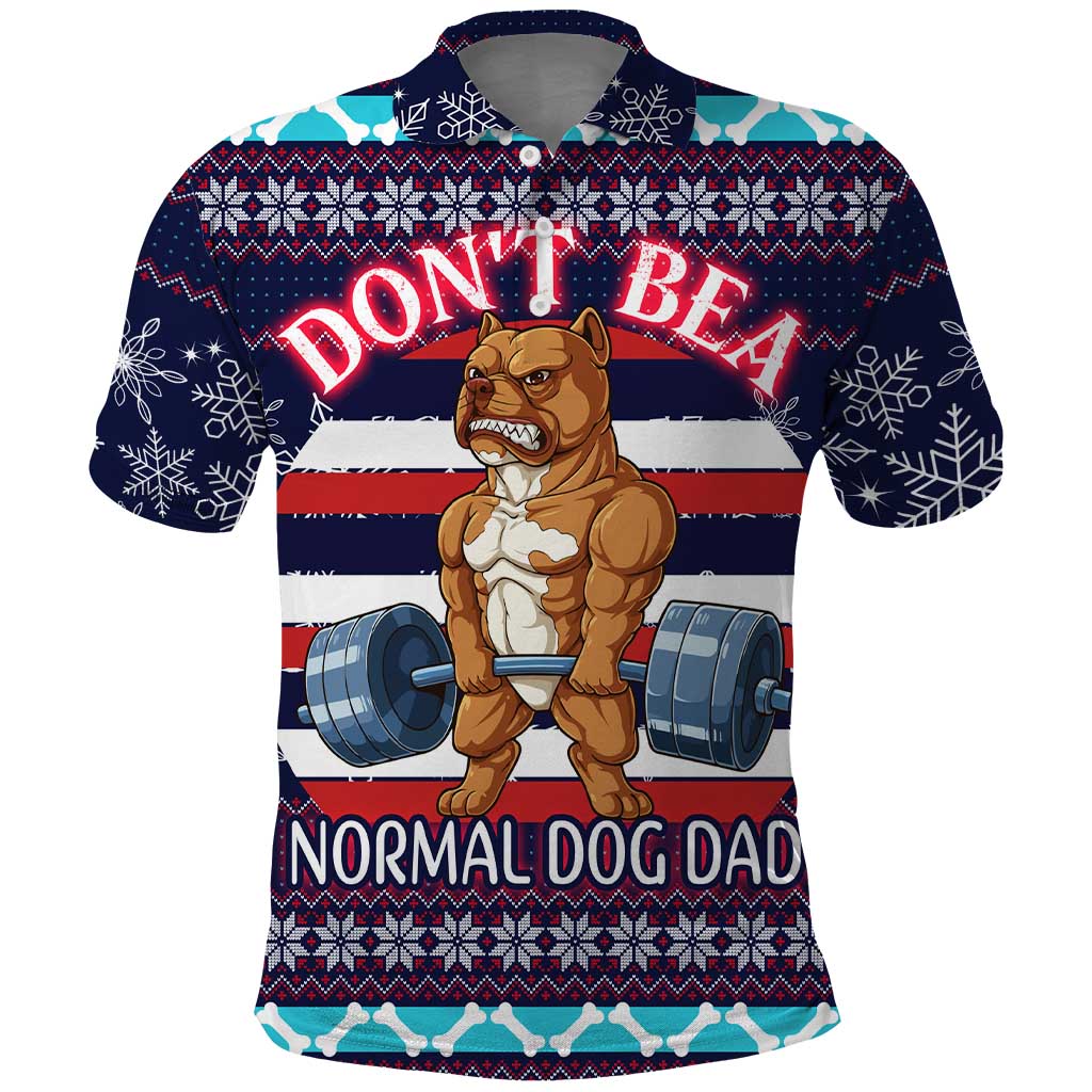 Don't Be A Normal Dog Dad Christmas Polo Shirt Funny Xmas Holiday Patterns - Wonder Print Shop