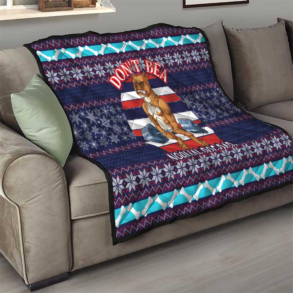 Don't Be A Normal Dog Dad Christmas Quilt Funny Xmas Holiday Patterns - Wonder Print Shop