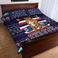 Don't Be A Normal Dog Dad Christmas Quilt Bed Set Funny Xmas Holiday Patterns - Wonder Print Shop