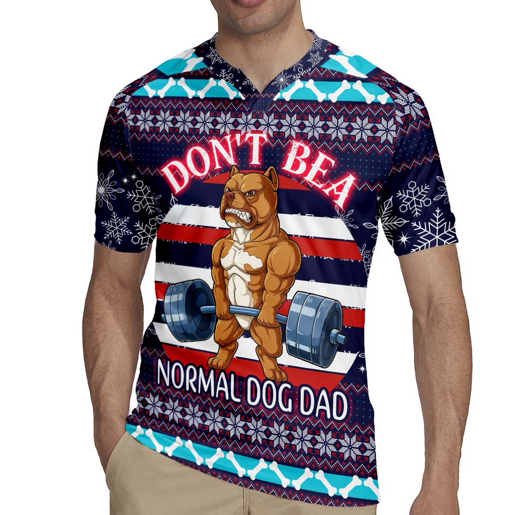 Don't Be A Normal Dog Dad Christmas Rugby Jersey Funny Xmas Holiday Patterns - Wonder Print Shop