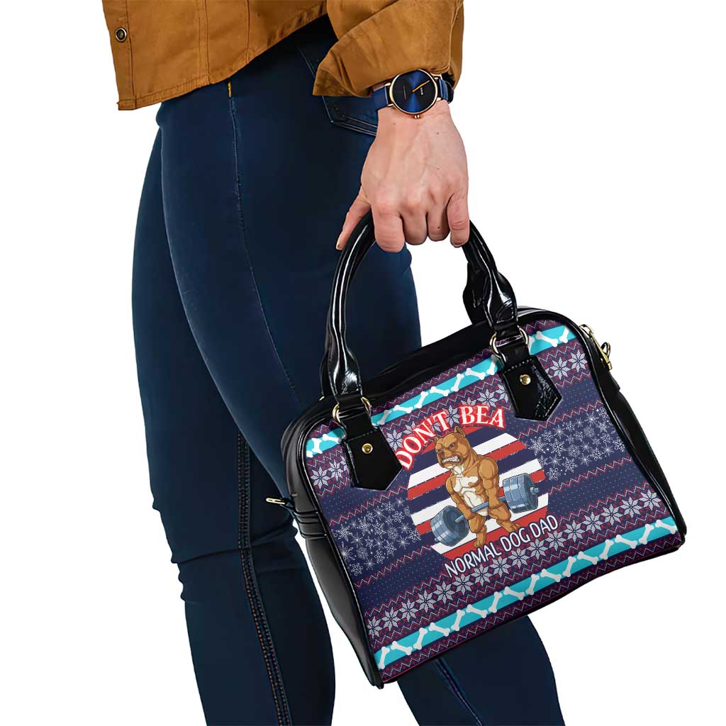 Don't Be A Normal Dog Dad Christmas Shoulder Handbag Funny Xmas Holiday Patterns - Wonder Print Shop