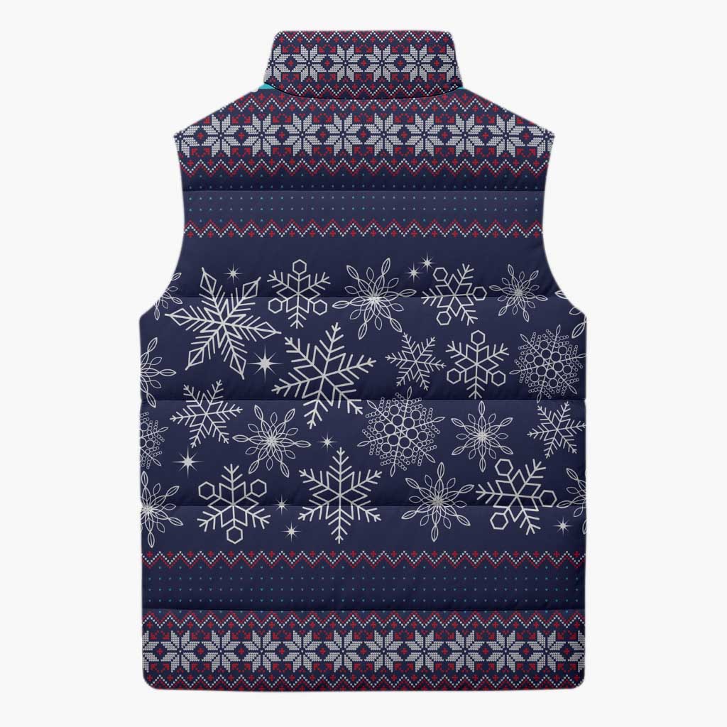 Don't Be A Normal Dog Dad Christmas Sleeveless Puffer Jacket Funny Xmas Holiday Patterns - Wonder Print Shop