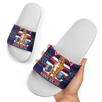 Don't Be A Normal Dog Dad Christmas Slide Sandals Funny Xmas Holiday Patterns - Wonder Print Shop