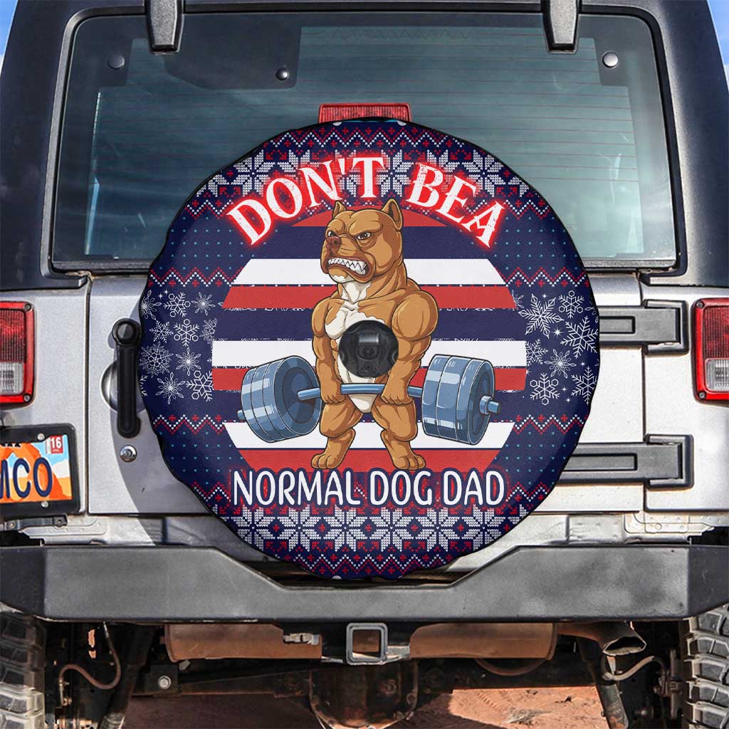 Don't Be A Normal Dog Dad Christmas Spare Tire Cover Funny Xmas Holiday Patterns - Wonder Print Shop