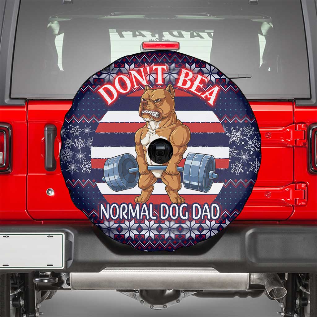 Don't Be A Normal Dog Dad Christmas Spare Tire Cover Funny Xmas Holiday Patterns - Wonder Print Shop