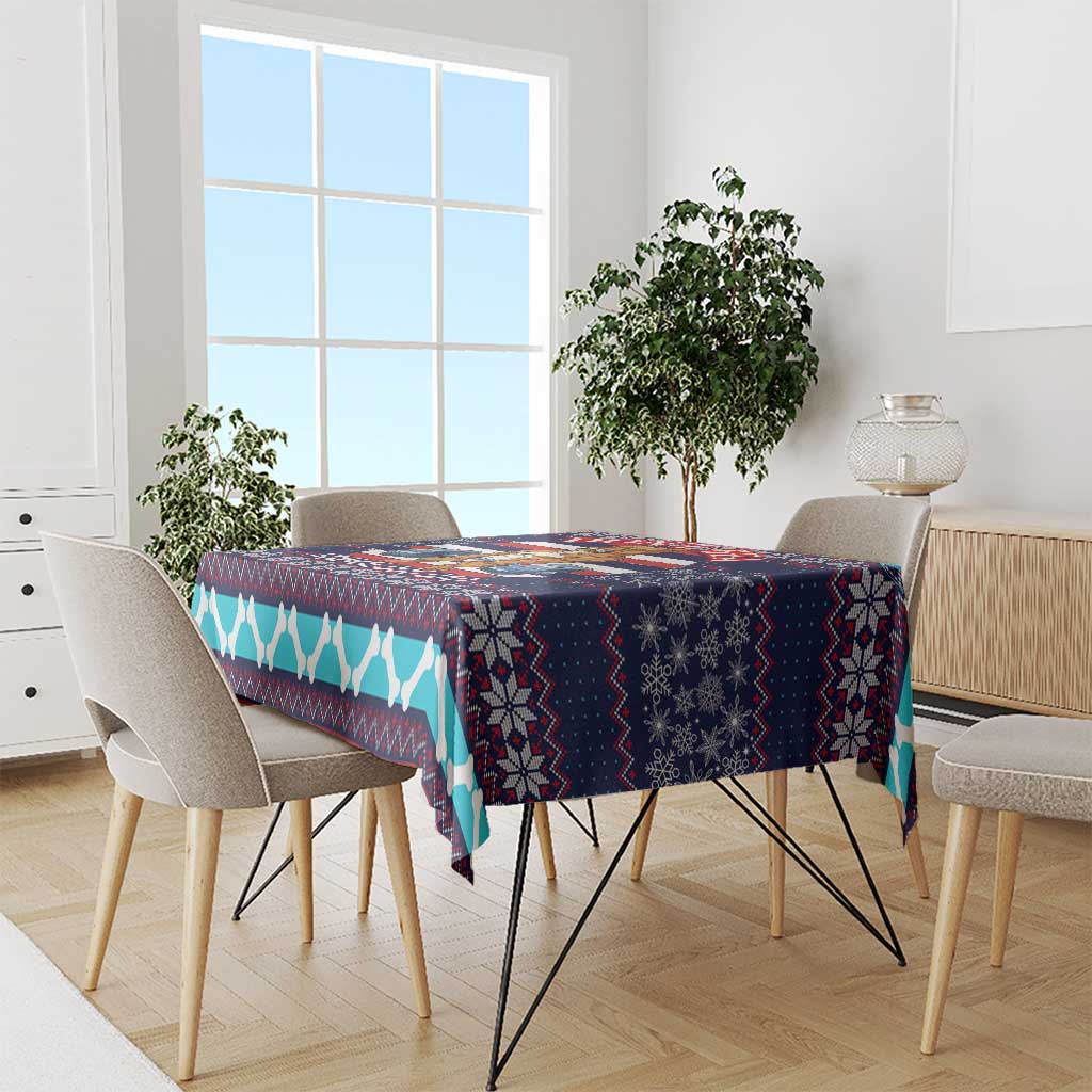 Don't Be A Normal Dog Dad Christmas Tablecloth Funny Xmas Holiday Patterns - Wonder Print Shop