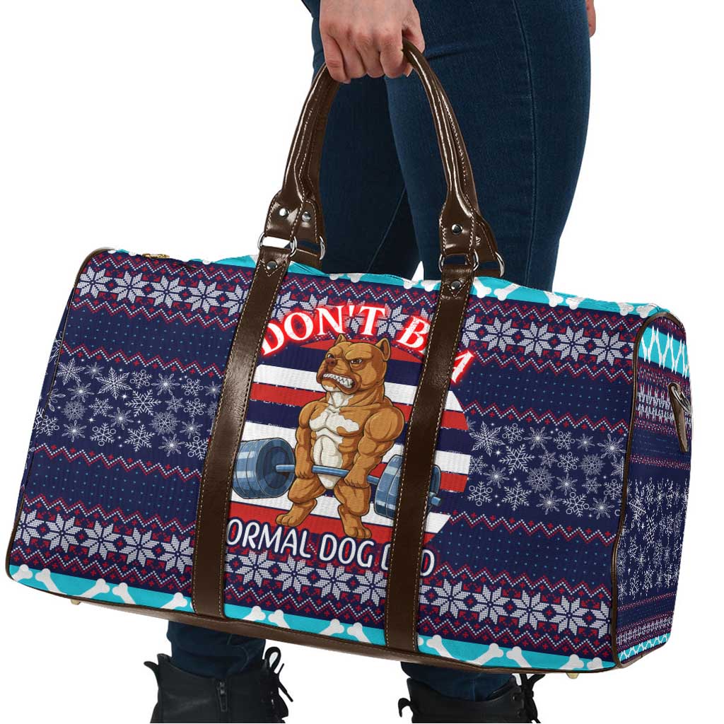 Don't Be A Normal Dog Dad Christmas Travel Bag Funny Xmas Holiday Patterns - Wonder Print Shop