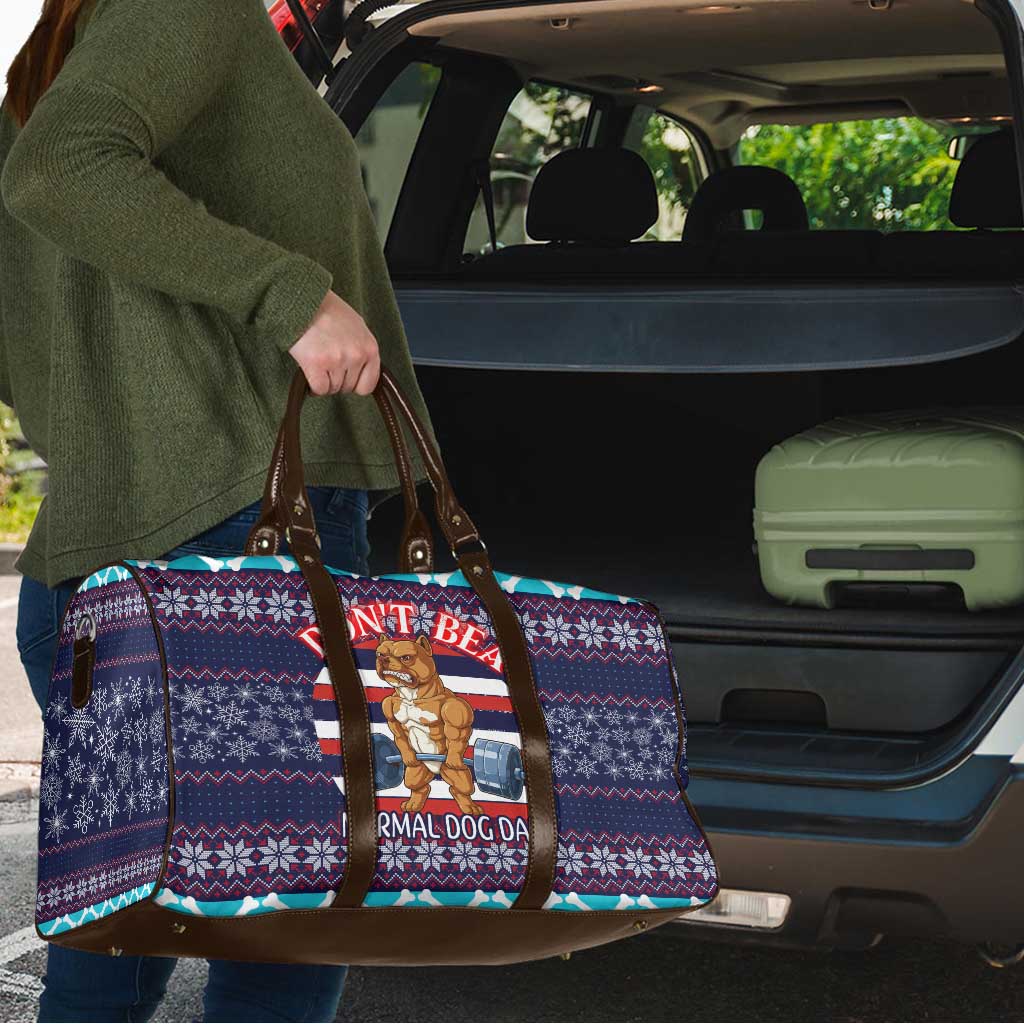 Don't Be A Normal Dog Dad Christmas Travel Bag Funny Xmas Holiday Patterns - Wonder Print Shop