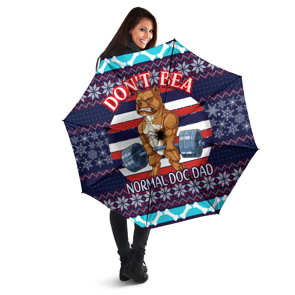 Don't Be A Normal Dog Dad Christmas Umbrella Funny Xmas Holiday Patterns - Wonder Print Shop