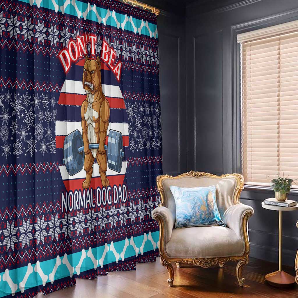 Don't Be A Normal Dog Dad Christmas Window Curtain Funny Xmas Holiday Patterns - Wonder Print Shop