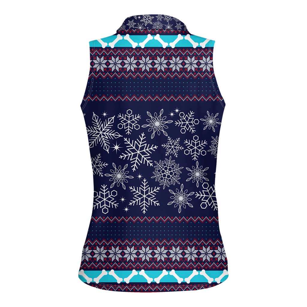 Don't Be A Normal Dog Dad Christmas Women Sleeveless Polo Shirt Funny Xmas Holiday Patterns - Wonder Print Shop