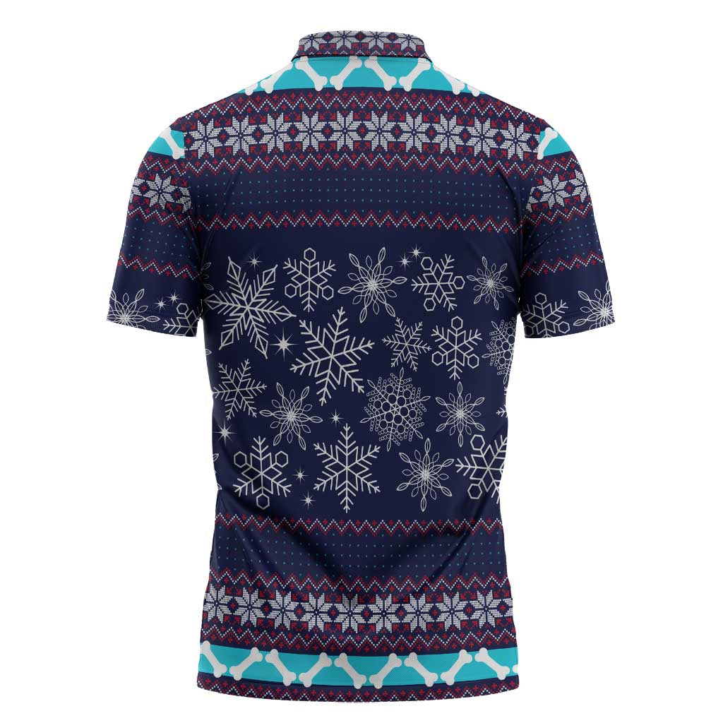 Don't Be A Normal Dog Dad Christmas Zipper Polo Shirt Funny Xmas Holiday Patterns - Wonder Print Shop