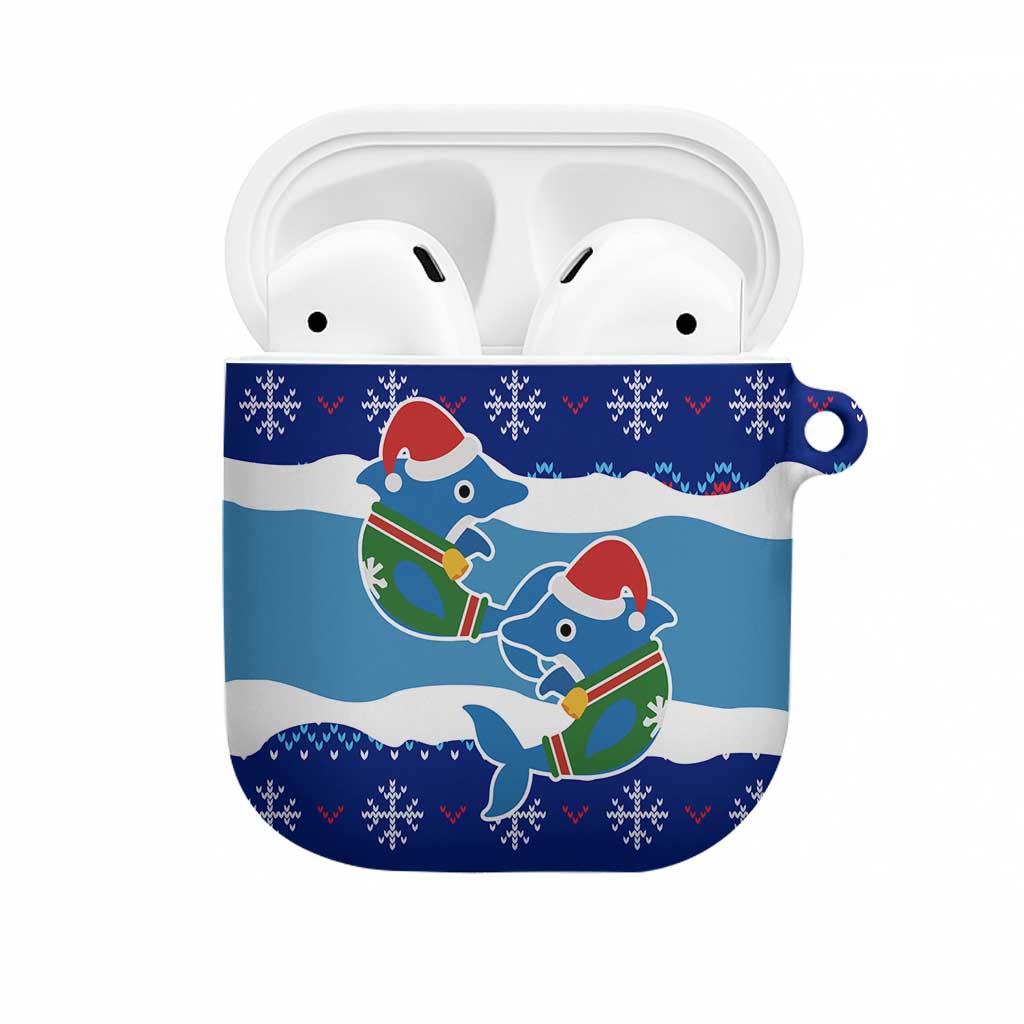 Dolphin Couple Christmas AirPods Case Funny Xmas Holiday Patterns - Wonder Print Shop