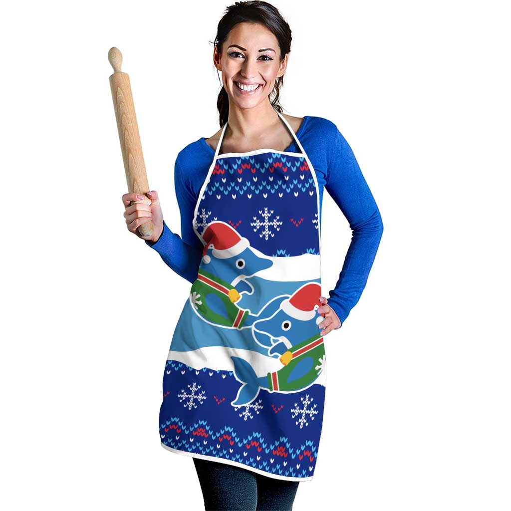 Dolphin Couple Christmas Apron Funny Xmas Holiday Patterns - Wonder Print Shop