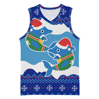 Dolphin Couple Christmas Basketball Jersey Funny Xmas Holiday Patterns - Wonder Print Shop