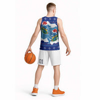 Dolphin Couple Christmas Basketball Jersey Funny Xmas Holiday Patterns - Wonder Print Shop