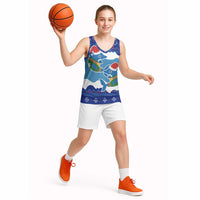 Dolphin Couple Christmas Basketball Jersey Funny Xmas Holiday Patterns - Wonder Print Shop