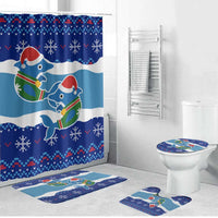 Dolphin Couple Christmas Bathroom Set Funny Xmas Holiday Patterns - Wonder Print Shop
