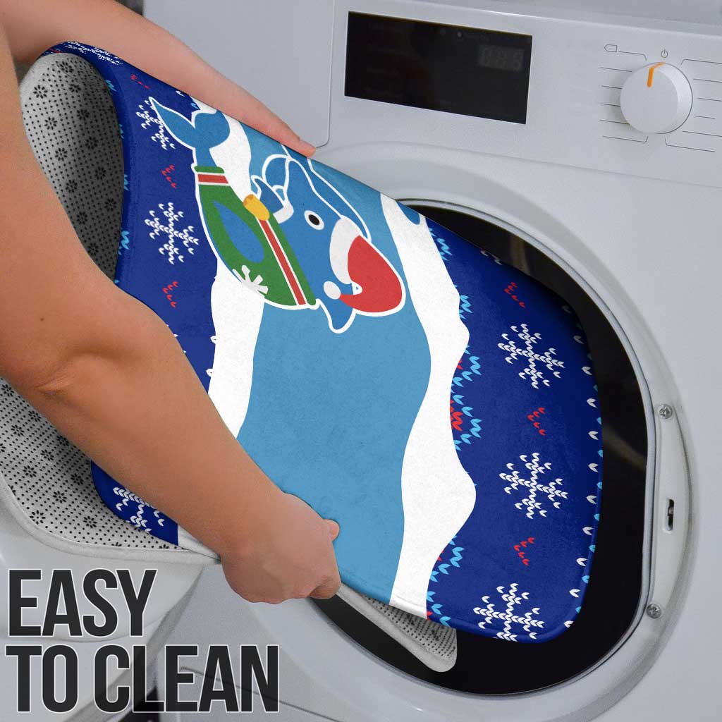 Dolphin Couple Christmas Bathroom Set Funny Xmas Holiday Patterns - Wonder Print Shop