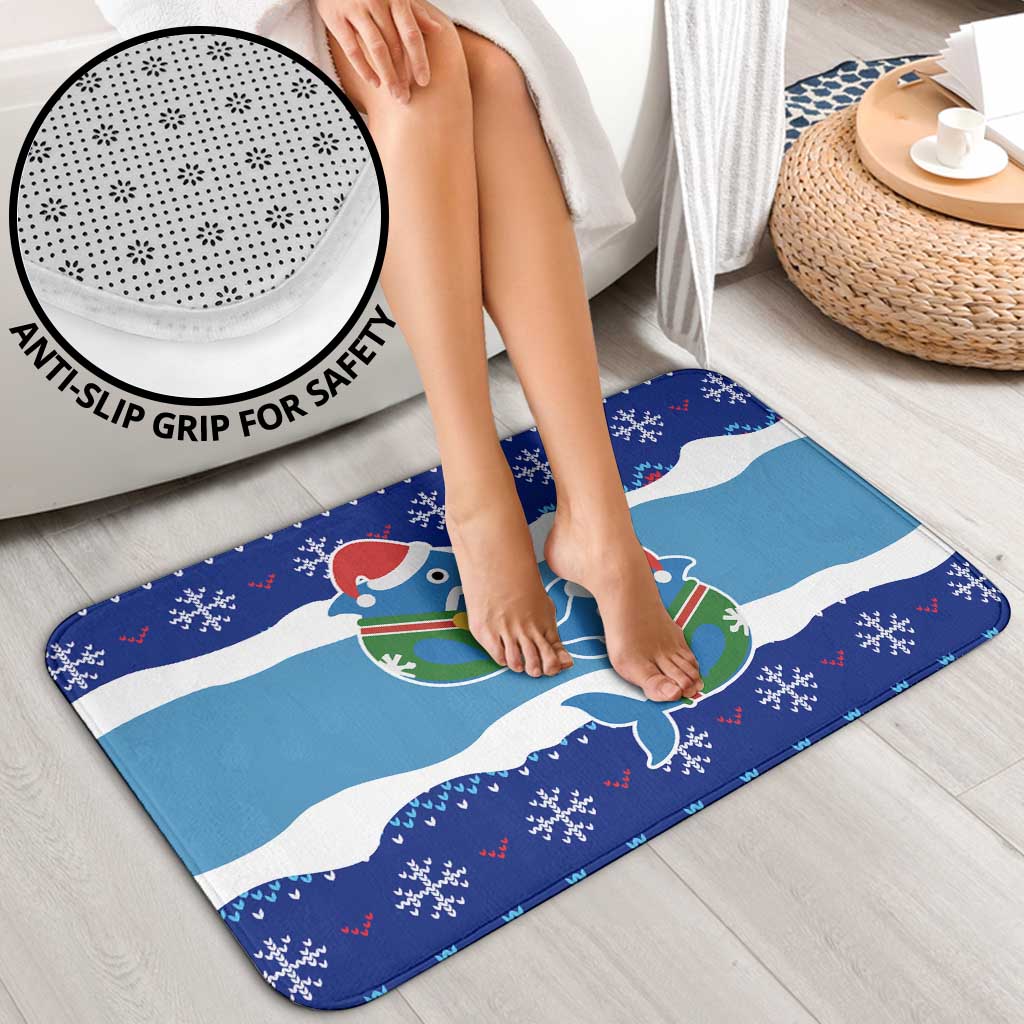 Dolphin Couple Christmas Bathroom Set Funny Xmas Holiday Patterns - Wonder Print Shop