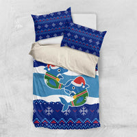 Dolphin Couple Christmas Bedding Set Funny Xmas Holiday Patterns - Wonder Print Shop