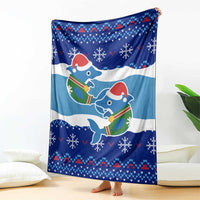 Dolphin Couple Christmas Blanket Funny Xmas Holiday Patterns - Wonder Print Shop