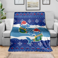 Dolphin Couple Christmas Blanket Funny Xmas Holiday Patterns - Wonder Print Shop