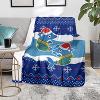 Dolphin Couple Christmas Blanket Funny Xmas Holiday Patterns - Wonder Print Shop