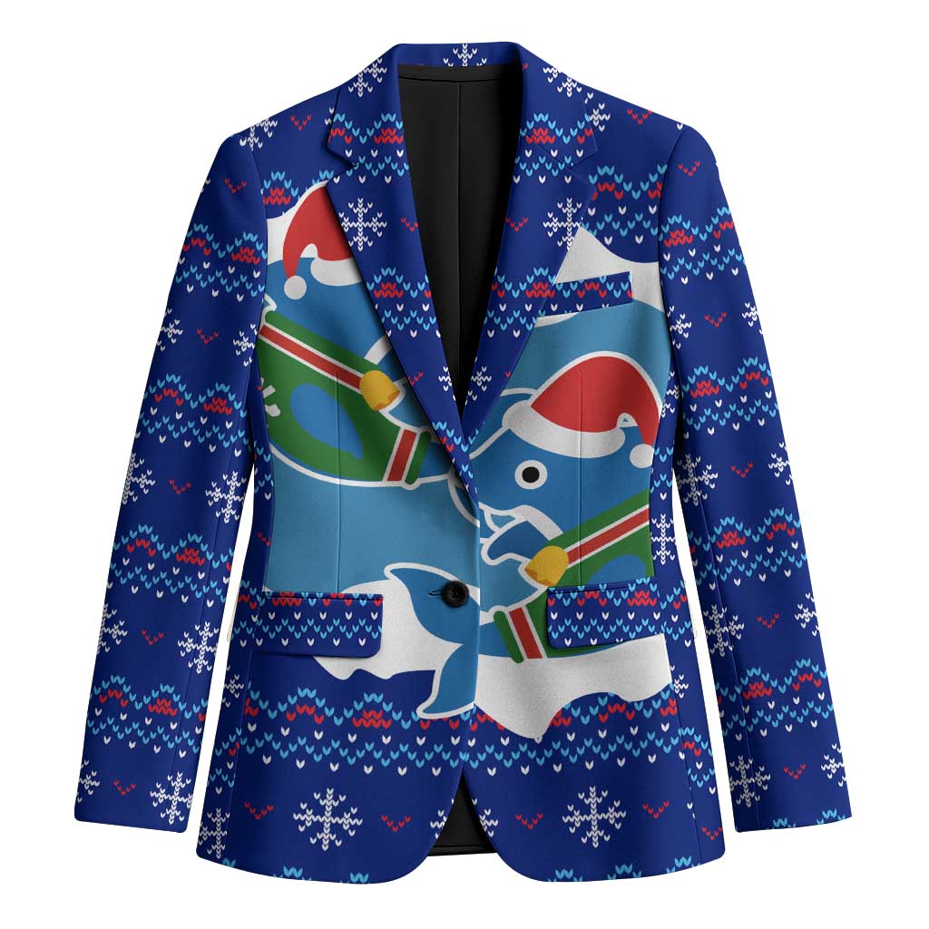 Dolphin Couple Christmas Blazer Funny Xmas Holiday Patterns - Wonder Print Shop