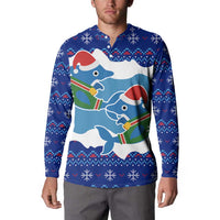 Dolphin Couple Christmas Button Sweatshirt Funny Xmas Holiday Patterns - Wonder Print Shop