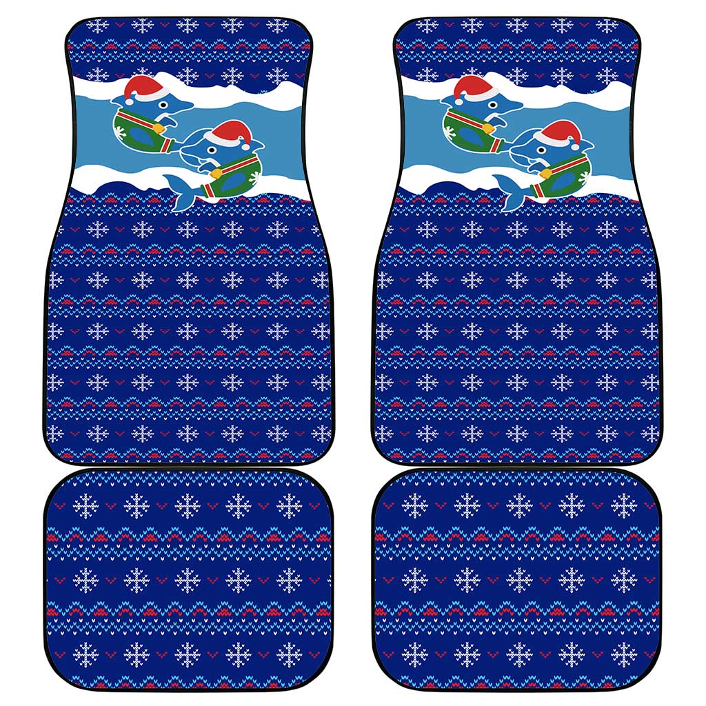 Dolphin Couple Christmas Car Mats Funny Xmas Holiday Patterns - Wonder Print Shop