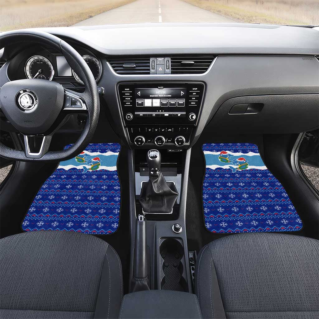 Dolphin Couple Christmas Car Mats Funny Xmas Holiday Patterns - Wonder Print Shop