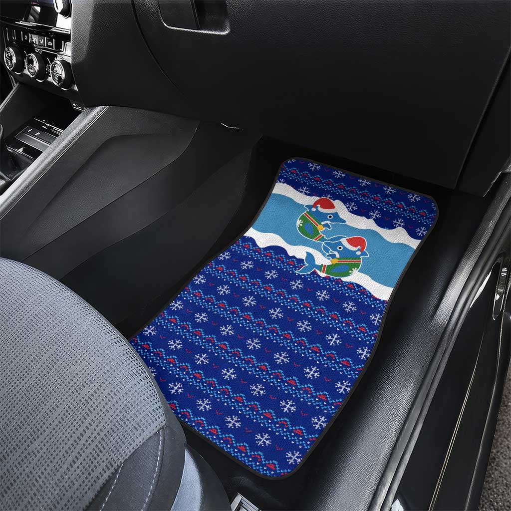 Dolphin Couple Christmas Car Mats Funny Xmas Holiday Patterns - Wonder Print Shop