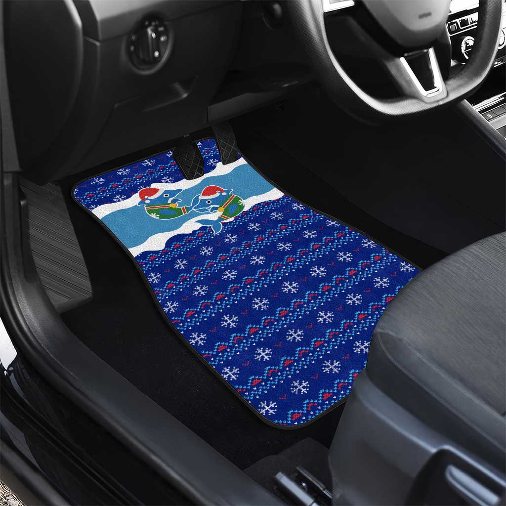 Dolphin Couple Christmas Car Mats Funny Xmas Holiday Patterns - Wonder Print Shop