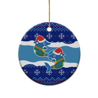 Dolphin Couple Christmas Ceramic Ornament Funny Xmas Holiday Patterns - Wonder Print Shop