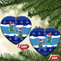 Dolphin Couple Christmas Ceramic Ornament Funny Xmas Holiday Patterns - Wonder Print Shop