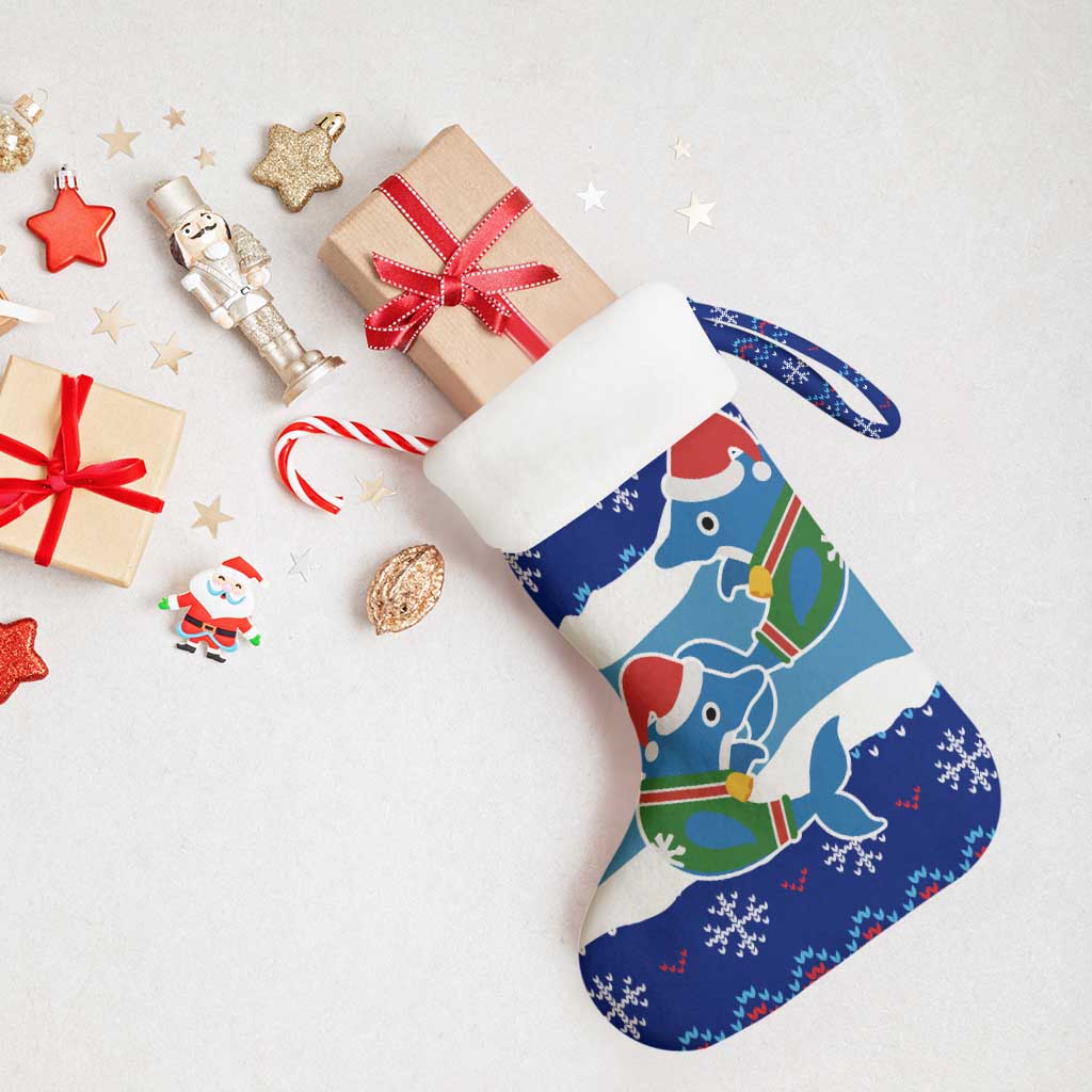 Dolphin Couple Christmas Stocking Funny Xmas Holiday Patterns - Wonder Print Shop
