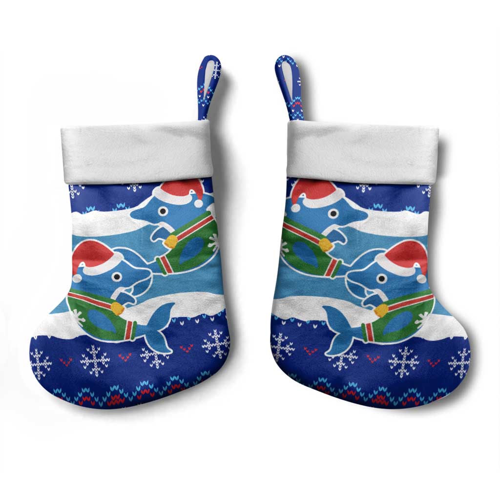 Dolphin Couple Christmas Stocking Funny Xmas Holiday Patterns - Wonder Print Shop