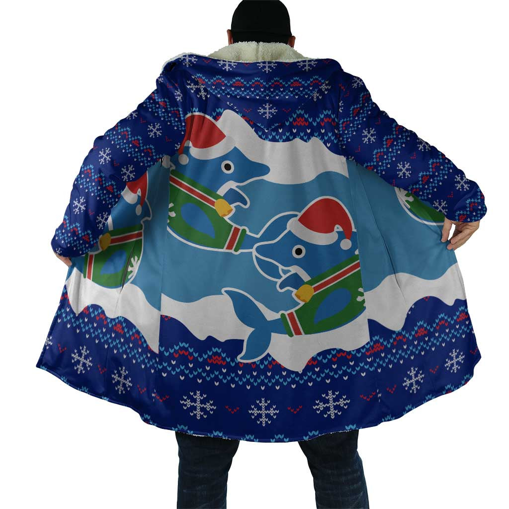 Dolphin Couple Christmas Cloak Funny Xmas Holiday Patterns - Wonder Print Shop